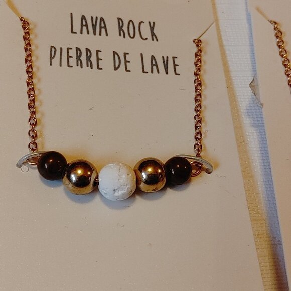 BEAUTIFUL LAVA ROCK Necklace Lot of 3 GROUNDING STONE BNIP - Picture 3 of 5